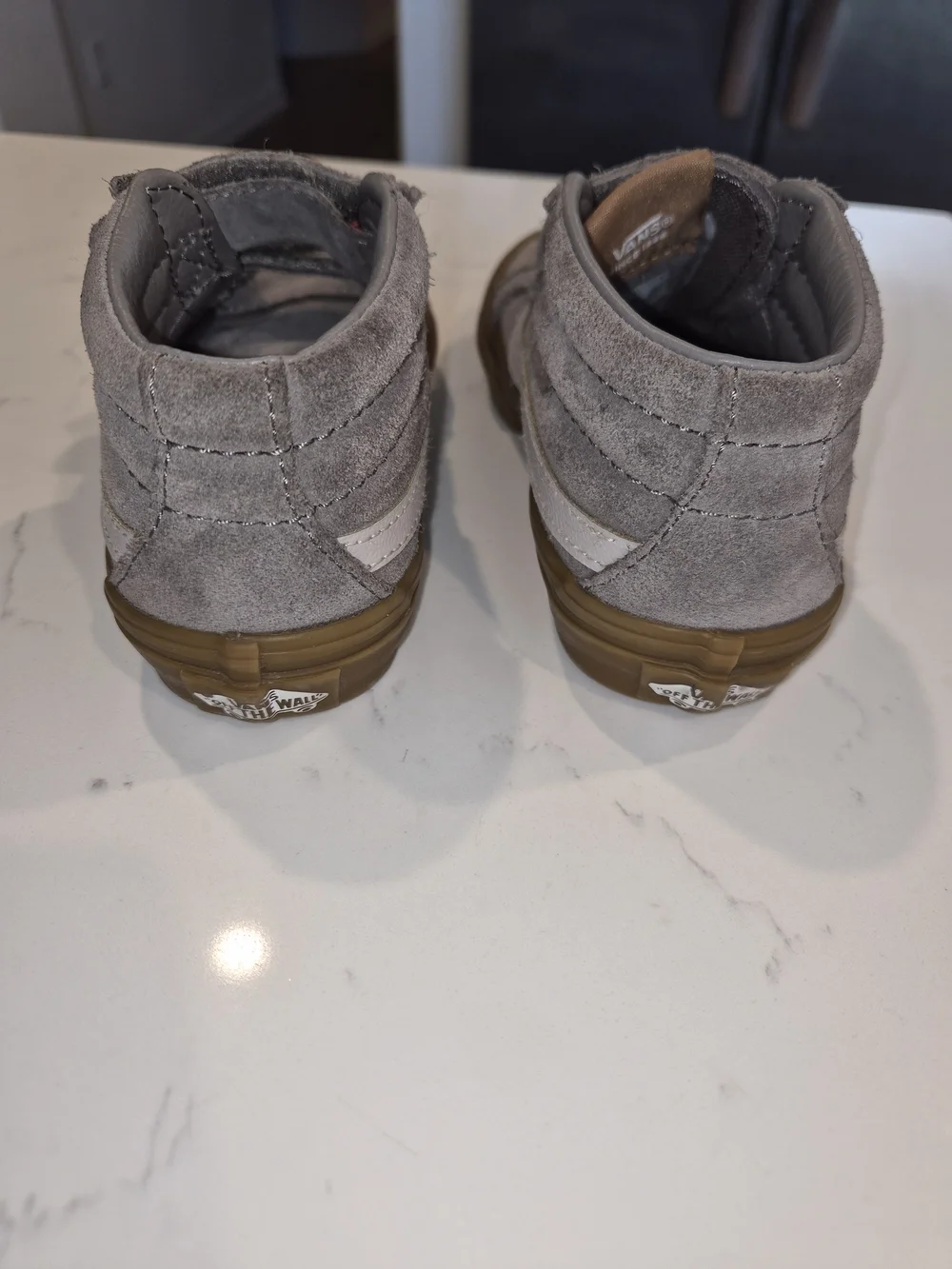 Vans Kids Grey Suede High-Top Sneakers with Gum Sole